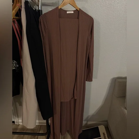 Pinkblush Mocha Ribbed Sleeveless Maxi Dress - Picture 2 of 3